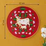 Load image into Gallery viewer, This beautiful pichwai painting features a mother cow and her calf, a timeless symbol of nurturing love.
