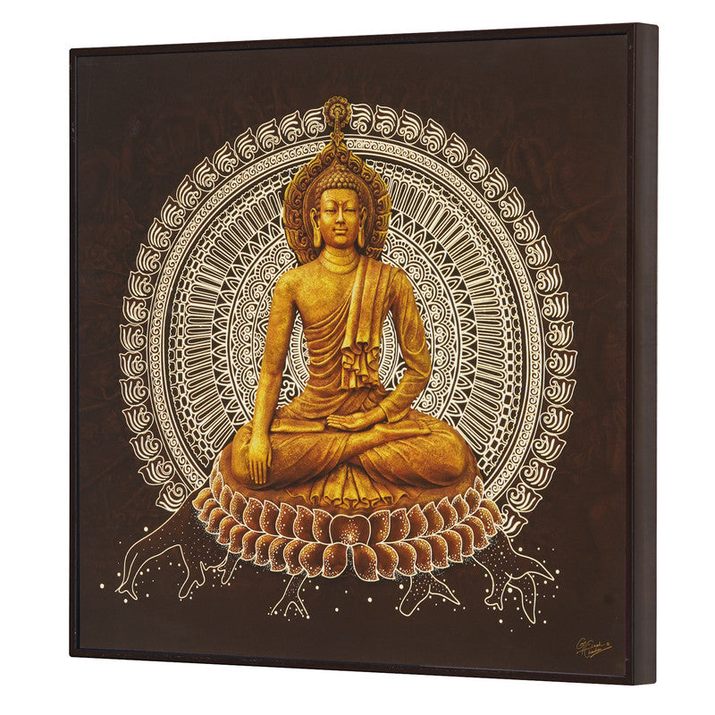 Furn & Deco Golden Embossed Wall Painting For Home Decoration
