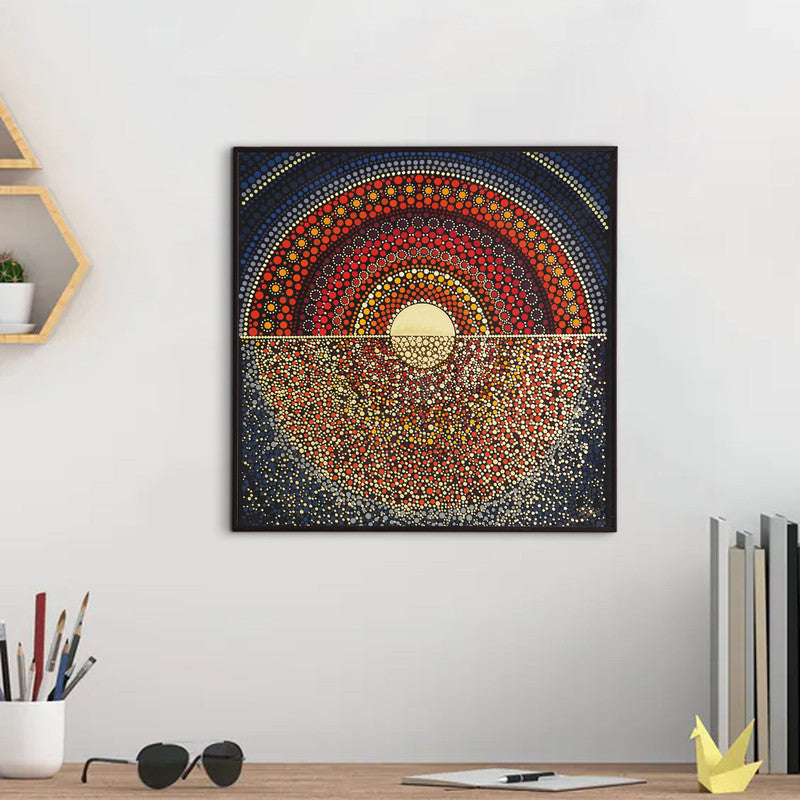 Furn & Deco Golden Embossed Wall Painting For Home Decoration