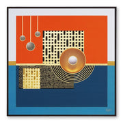 Furn & Deco Golden Embossed Wall Painting For Home Decoration