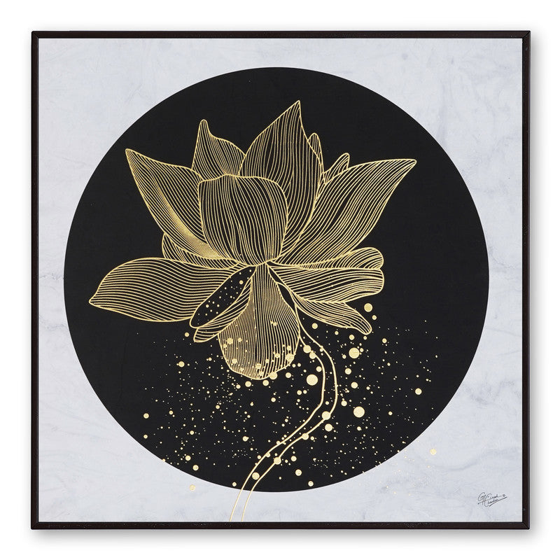 Furn & Deco Golden Embossed Wall Painting For Home Decoration