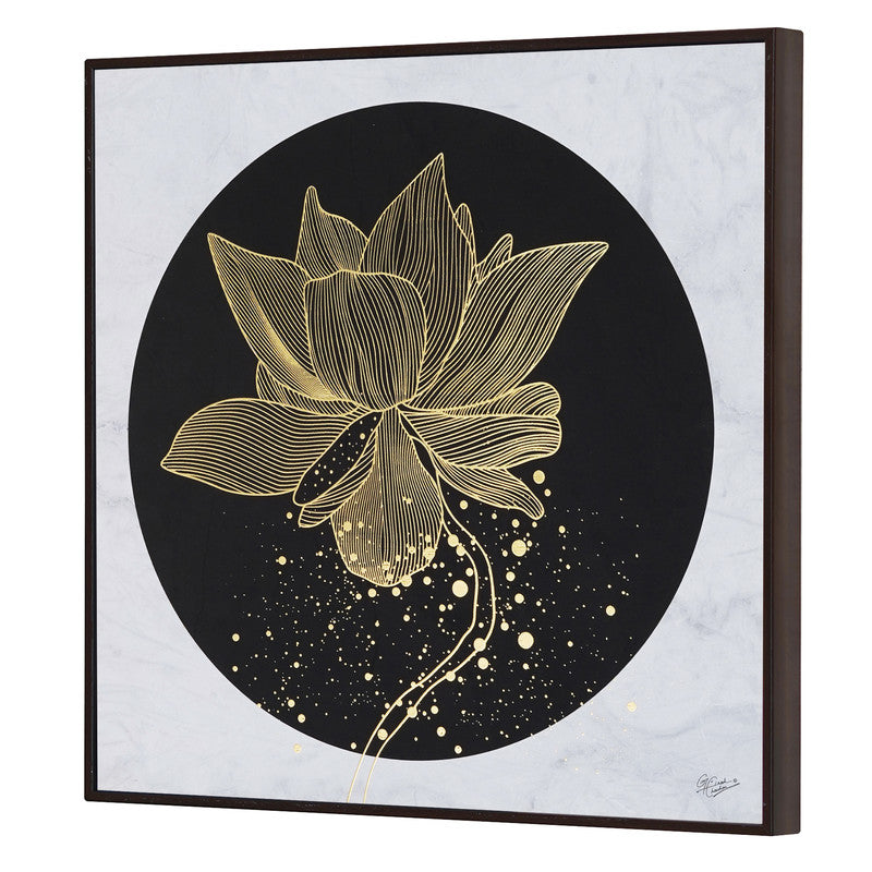 Furn & Deco Golden Embossed Wall Painting For Home Decoration