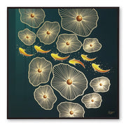 Furn & Deco Golden Embossed Wall Painting For Home Decoration