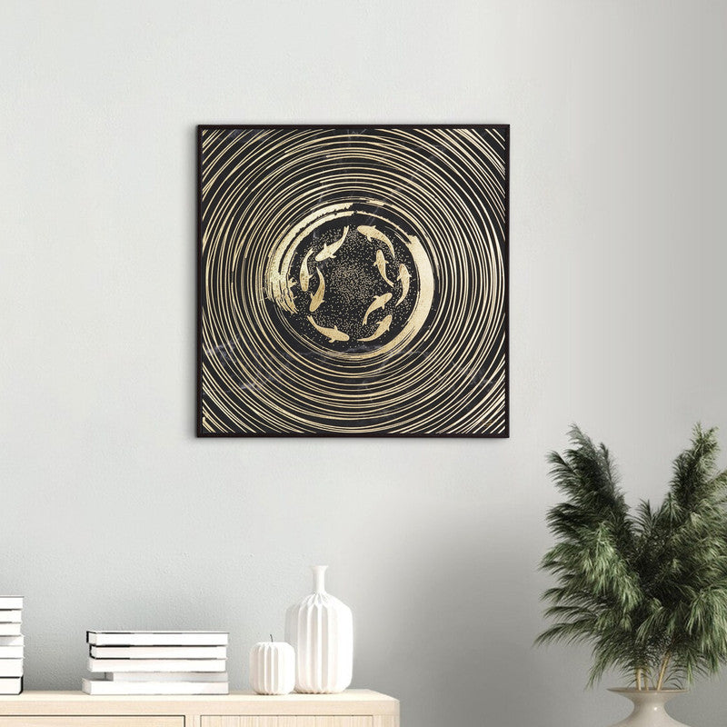 Furn & Deco Golden Embossed Wall Painting For Home Decoration