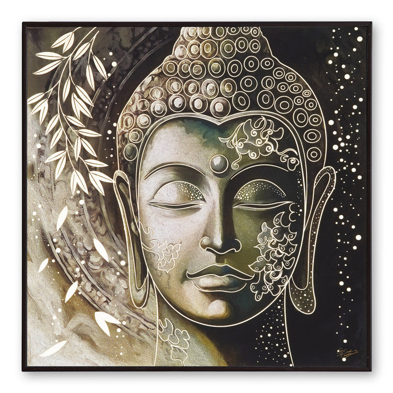 Furn & Deco Golden Embossed Wall Painting For Home Decoration