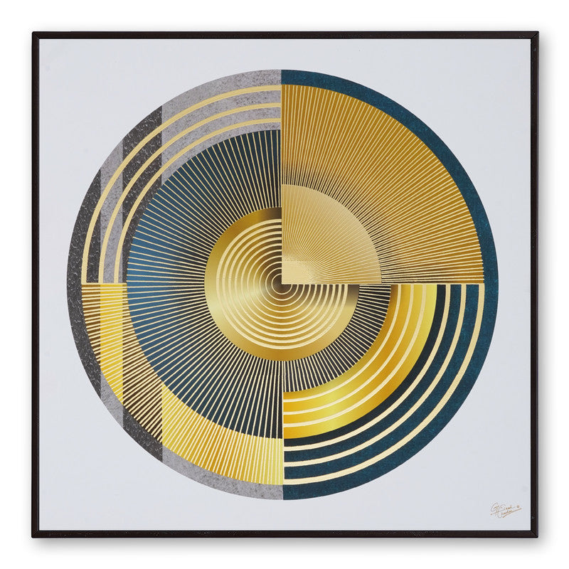Furn & Deco Golden Embossed Wall Painting For Home Decoration