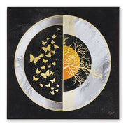 Furn & Deco Golden Embossed Wall Painting For Home Decoration