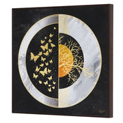 Furn & Deco Golden Embossed Wall Painting For Home Decoration