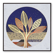 Furn & Deco Golden Embossed Wall Painting For Home Decoration