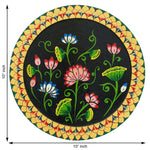 Load image into Gallery viewer, Vibrant Floral Pichwai Painting on Black Background
