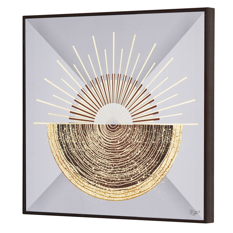 Furn & Deco Golden Embossed Wall Painting For Home Decoration