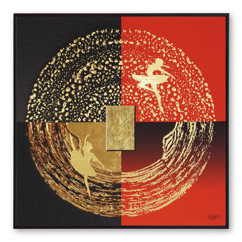 Furn & Deco Golden Embossed Wall Painting For Home Decoration