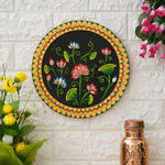 Load image into Gallery viewer, Vibrant Floral Pichwai Painting on Black Background
