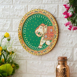 Load image into Gallery viewer, Hand-Painted Pichwai Depicting an Elephant with Floral Motifs
